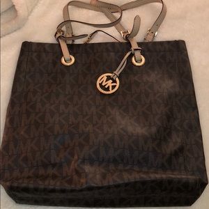 Quality Medium brown & tan Michael Kors tote!